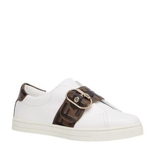 FENDI Signature Logo Casual Sneakers In White 38